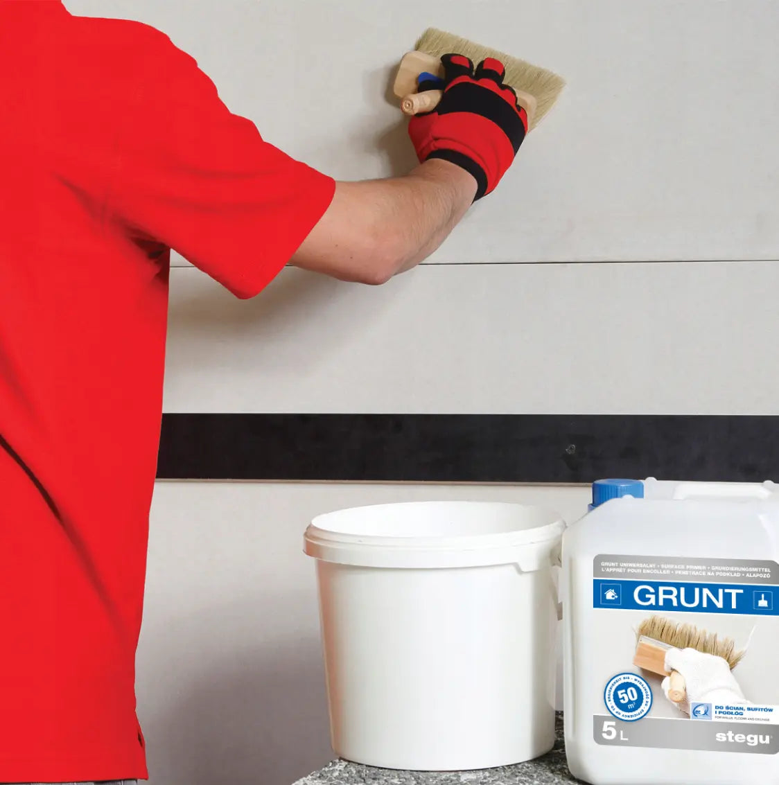 Wall Primer - Decormania Adhesive & Accessory during application Decormania UK